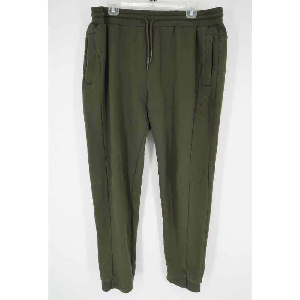 BYLT Core Lounge Pant Joggers Mens XXL‎ Dark Green Stretch Tapered Sweatpants